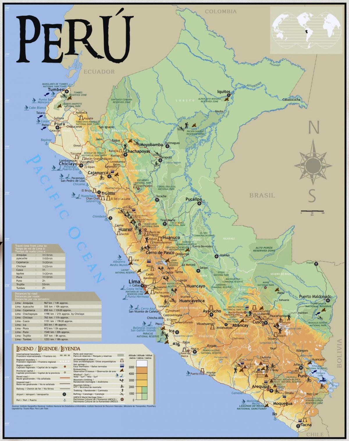 քարտեզ Պերու travel