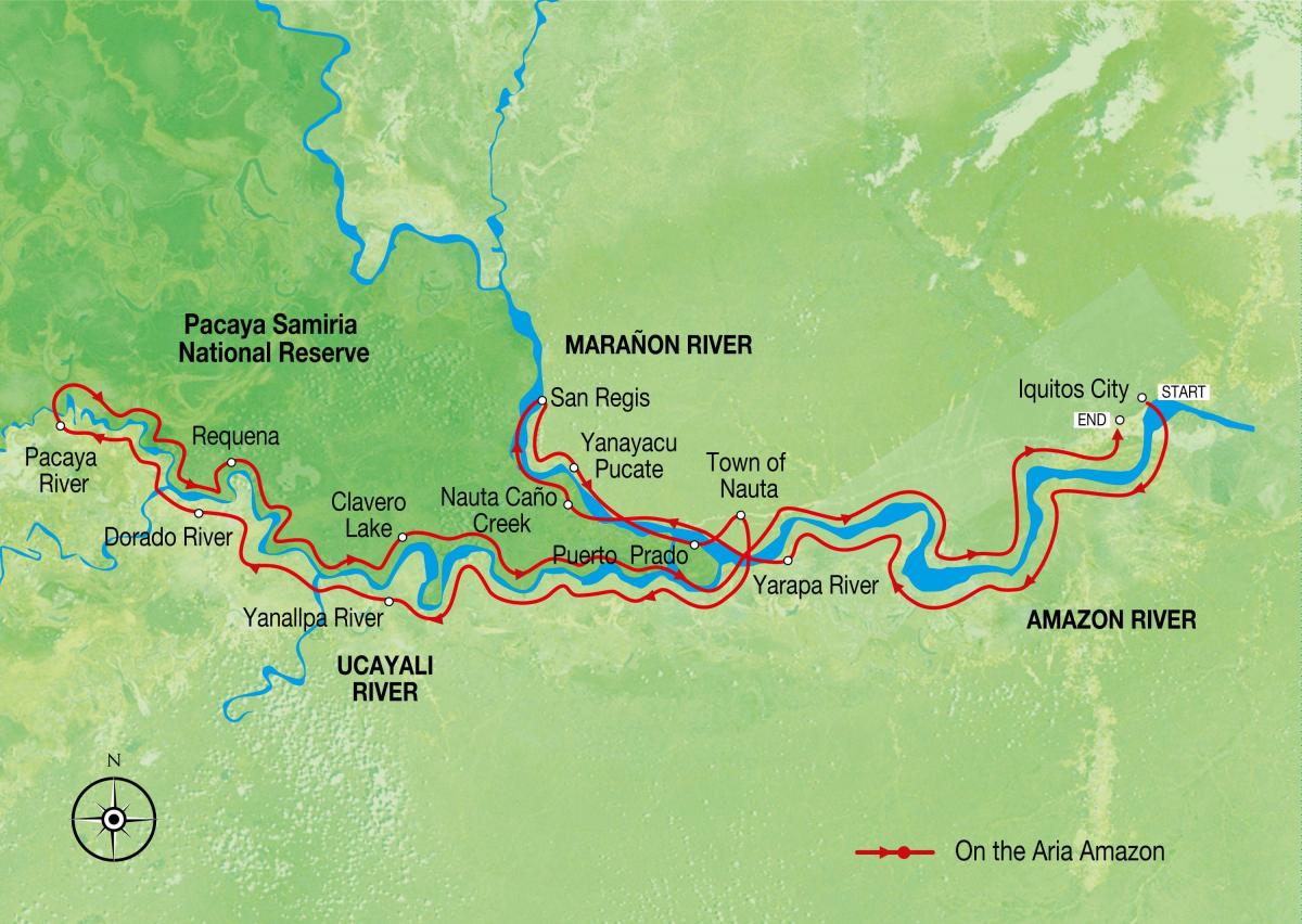 քարտեզ գետ Amazon Պերու