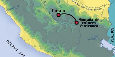 Vinicunca Պերու քարտեզի վրա