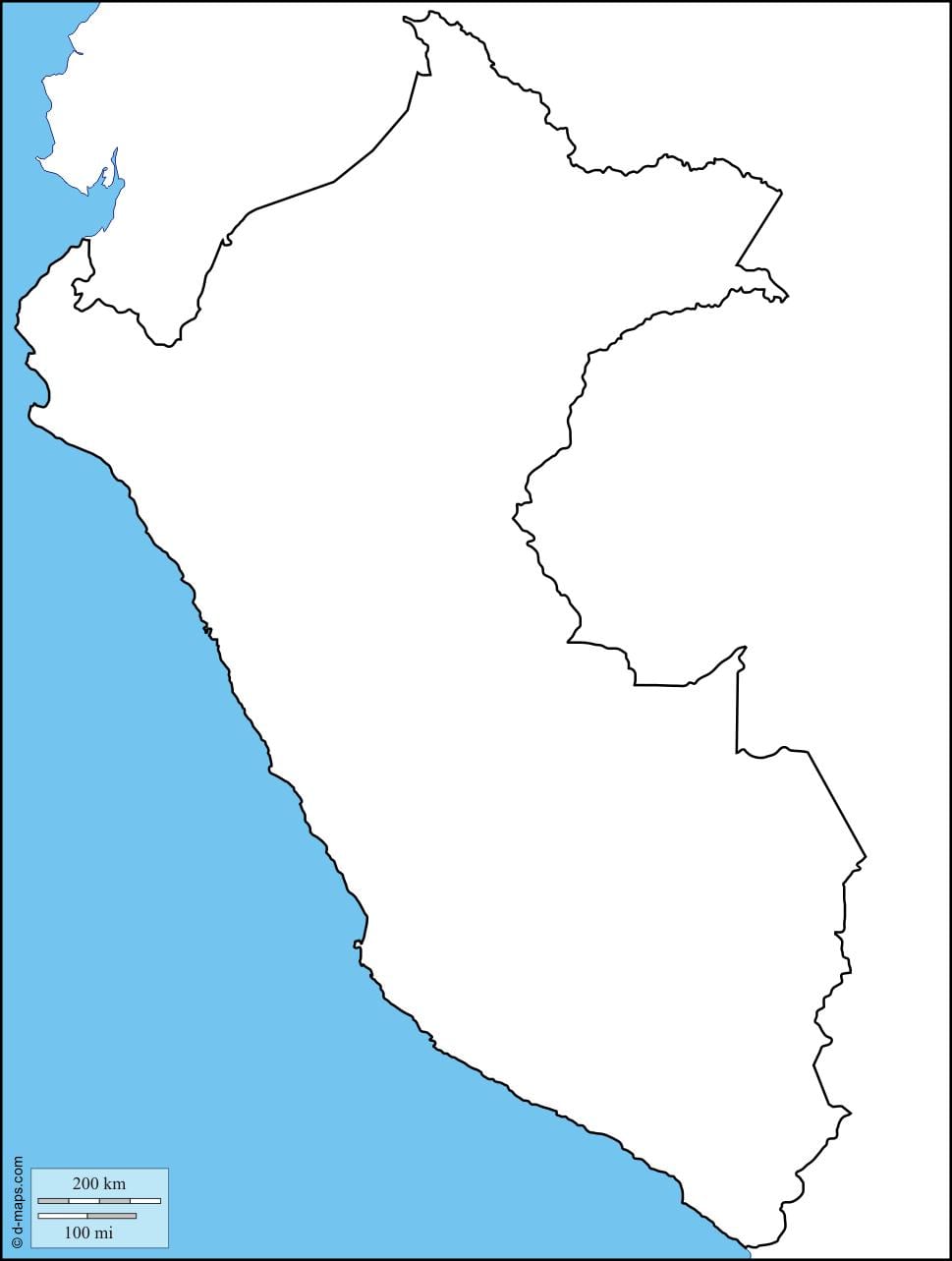 Պերուի դատարկ քարտեզի վրա