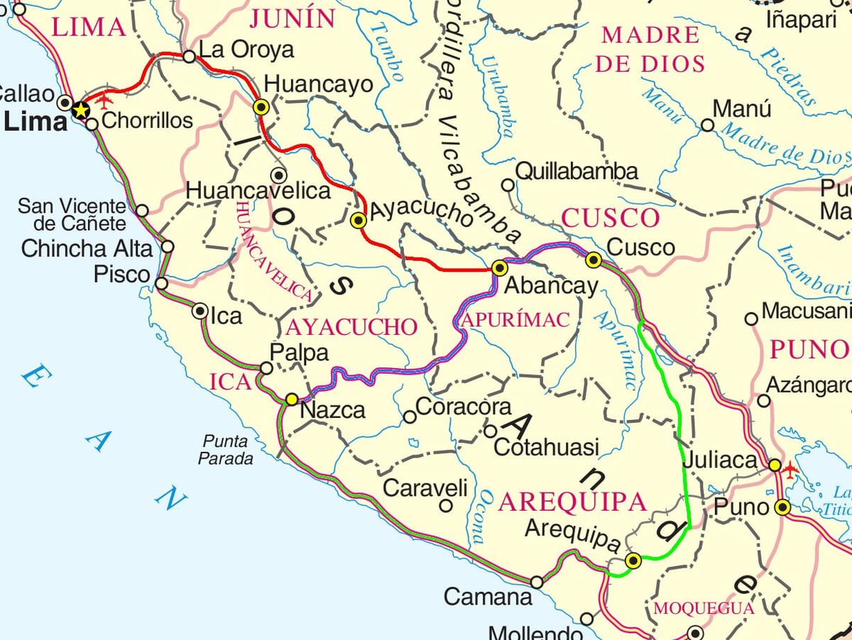 քարտեզ Cuzco Պերու